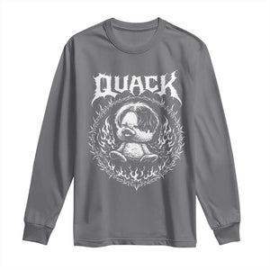 Funny Duck Metal Concert Long Sleeve Shirt Rock Music Quack Meme TS14 Charcoal Print Your Wear