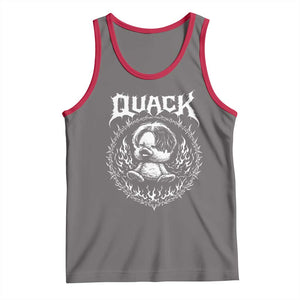 Funny Duck Metal Concert Tank Top Rock Music Quack Meme TS14 Deep Heather Red Print Your Wear