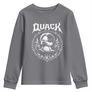 Funny Duck Metal Concert Youth Sweatshirt Rock Music Quack Meme TS14 Charcoal Print Your Wear