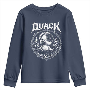 Funny Duck Metal Concert Youth Sweatshirt Rock Music Quack Meme TS14 Navy Print Your Wear