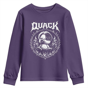 Funny Duck Metal Concert Youth Sweatshirt Rock Music Quack Meme TS14 Purple Print Your Wear