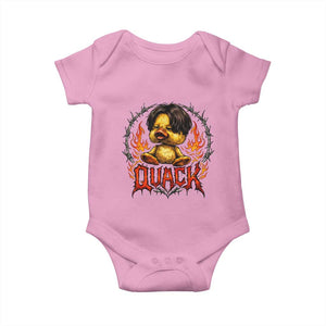 Funny Duck Metal Concert Baby Onesie Rock Band Quack Meme TS14 Light Pink Print Your Wear