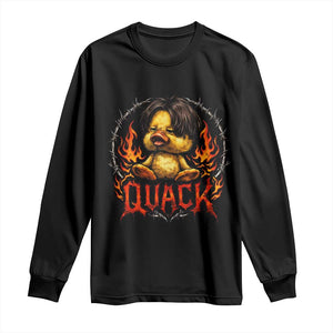 Funny Duck Metal Concert Long Sleeve Shirt Rock Band Quack Meme TS14 Black Print Your Wear