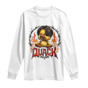 Funny Duck Metal Concert Long Sleeve Shirt Rock Band Quack Meme TS14 White Print Your Wear