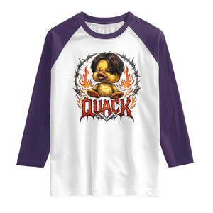 Funny Duck Metal Concert Raglan Shirt Rock Band Quack Meme TS14 White Purple Print Your Wear