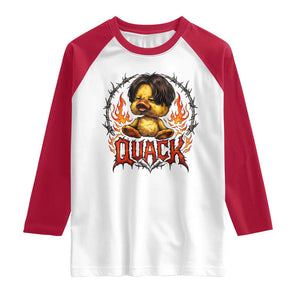 Funny Duck Metal Concert Raglan Shirt Rock Band Quack Meme TS14 White Red Print Your Wear