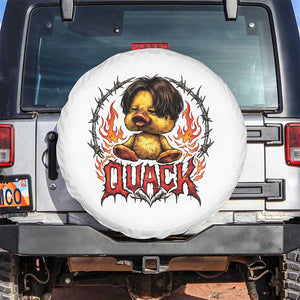 Funny Duck Metal Concert Spare Tire Cover Rock Band Quack Meme TS14 No hole White Print Your Wear