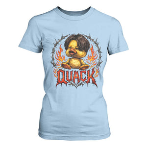 Funny Duck Metal Concert T Shirt For Women Rock Band Quack Meme TS14 Light Blue Print Your Wear