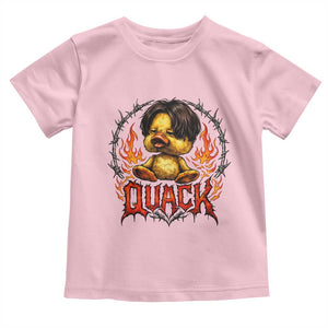Funny Duck Metal Concert Toddler T Shirt Rock Band Quack Meme TS14 Light Pink Print Your Wear