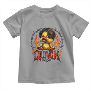 Funny Duck Metal Concert Toddler T Shirt Rock Band Quack Meme TS14 Sport Gray Print Your Wear