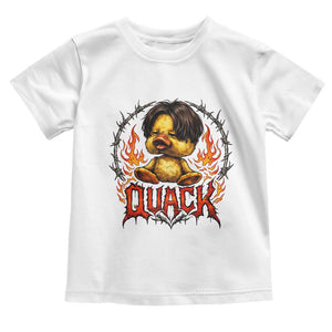 Funny Duck Metal Concert Toddler T Shirt Rock Band Quack Meme TS14 White Print Your Wear