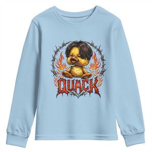 Funny Duck Metal Concert Youth Sweatshirt Rock Band Quack Meme TS14 Light Blue Print Your Wear