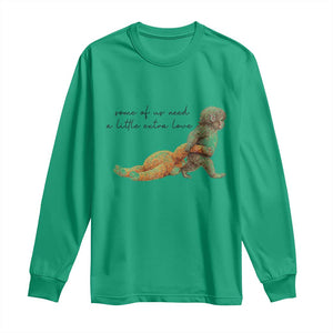 Punch Mokey Long Sleeve Shirt Viral Trend Baby Monkey Meme TS14 Irish Green Print Your Wear