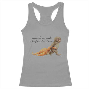 Punch Mokey Racerback Tank Top Viral Trend Baby Monkey Meme TS14 Sport Gray Print Your Wear
