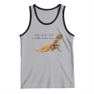 Punch Mokey Tank Top Viral Trend Baby Monkey Meme TS14 Athletic Heather Black Print Your Wear