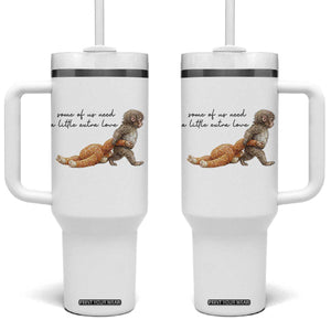 Punch Mokey Tumbler With Handle Viral Trend Baby Monkey Meme TS14 One Size: 40 oz White Print Your Wear