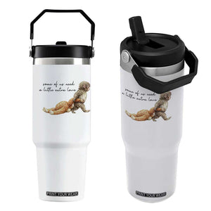 Punch Mokey Flip Straw Tumbler Viral Trend Baby Monkey Meme TS14 One Size: 30 oz White Print Your Wear