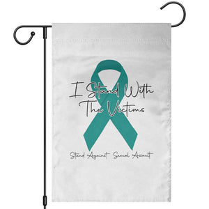 Sexual Assault Awareness Garden Flag I Stand With The Victims TS14 White Print Your Wear