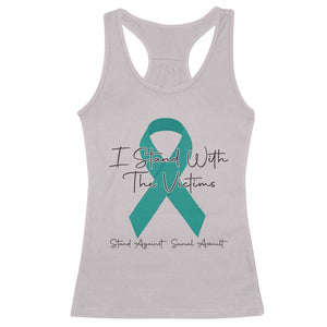 Sexual Assault Awareness Racerback Tank Top I Stand With The Victims TS14 Ice Gray Print Your Wear