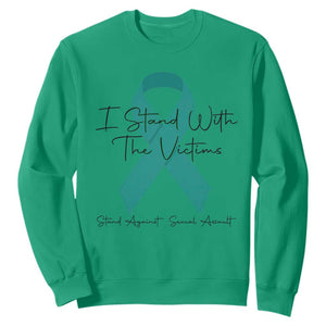 Sexual Assault Awareness Sweatshirt I Stand With The Victims TS14 Irish Green Print Your Wear