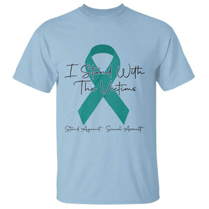 Sexual Assault Awareness T Shirt I Stand With The Victims TS14 Light Blue Print Your Wear