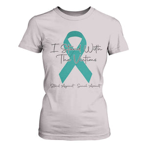 Sexual Assault Awareness T Shirt For Women I Stand With The Victims TS14 Ice Gray Print Your Wear