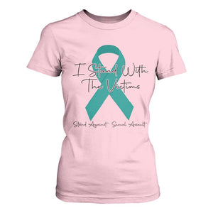 Sexual Assault Awareness T Shirt For Women I Stand With The Victims TS14 Light Pink Print Your Wear