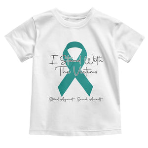 Sexual Assault Awareness Toddler T Shirt I Stand With The Victims TS14 White Print Your Wear