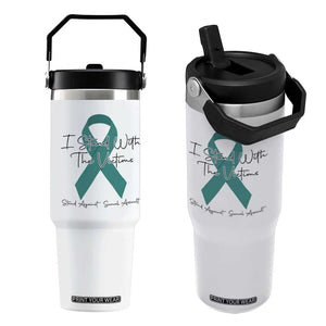 Sexual Assault Awareness Flip Straw Tumbler I Stand With The Victims TS14 One Size: 30 oz White Print Your Wear
