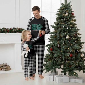 Sexual Assault Awareness Plaid Pajama Set Educate Empower Prevent TS14 White Plaid Print Your Wear