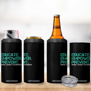 Sexual Assault Awareness 4 in 1 Can Cooler Tumbler Educate Empower Prevent TS14 Print Your Wear