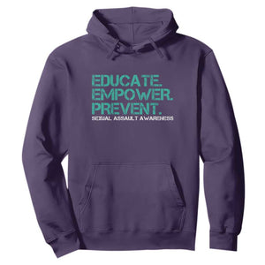 Sexual Assault Awareness Hoodie Educate Empower Prevent TS14 Purple Print Your Wear