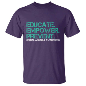 Sexual Assault Awareness T Shirt Educate Empower Prevent TS14 Purple Print Your Wear