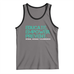 Sexual Assault Awareness Tank Top Educate Empower Prevent TS14 Deep Heather Black Print Your Wear