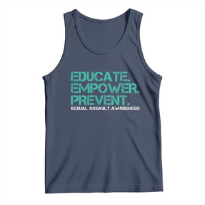 Sexual Assault Awareness Tank Top Educate Empower Prevent TS14 Navy Print Your Wear