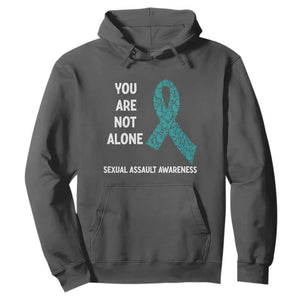 Sexual Assault Awareness Hoodie You Are Not Alone TS14 Dark Heather Print Your Wear