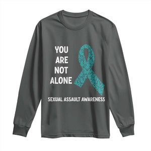 Sexual Assault Awareness Long Sleeve Shirt You Are Not Alone TS14 Dark Heather Print Your Wear
