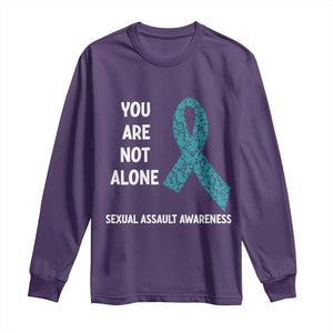 Sexual Assault Awareness Long Sleeve Shirt You Are Not Alone TS14 Purple Print Your Wear