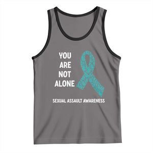 Sexual Assault Awareness Tank Top You Are Not Alone TS14 Deep Heather Black Print Your Wear