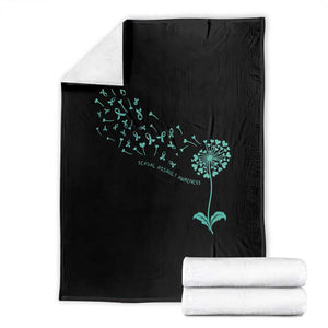 Sexual Assault Awareness Throw Blanket Teal Dandelion Ribbons TS14 Black Print Your Wear