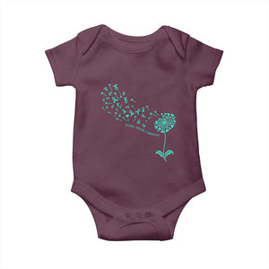 Sexual Assault Awareness Baby Onesie Teal Dandelion Ribbons TS14 Maroon Print Your Wear