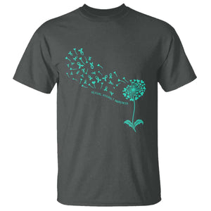 Sexual Assault Awareness T Shirt Teal Dandelion Ribbons TS14 Dark Heather Print Your Wear
