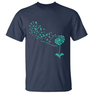 Sexual Assault Awareness T Shirt Teal Dandelion Ribbons TS14 Navy Print Your Wear