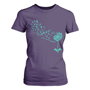 Sexual Assault Awareness T Shirt For Women Teal Dandelion Ribbons TS14 Purple Print Your Wear