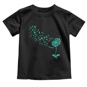 Sexual Assault Awareness Toddler T Shirt Teal Dandelion Ribbons TS14 Black Print Your Wear