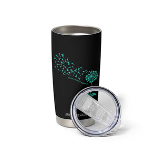 Sexual Assault Awareness Tumbler Cup Teal Dandelion Ribbons TS14 Print Your Wear