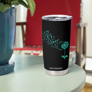 Sexual Assault Awareness Tumbler Cup Teal Dandelion Ribbons TS14 Print Your Wear