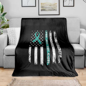 Sexual Assault Awareness Throw Blanket You Are Not Alone Ribbon Flag TS14 Print Your Wear