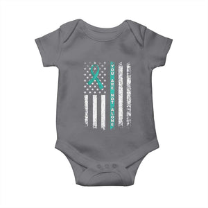 Sexual Assault Awareness Baby Onesie You Are Not Alone Ribbon Flag TS14 Charcoal Print Your Wear