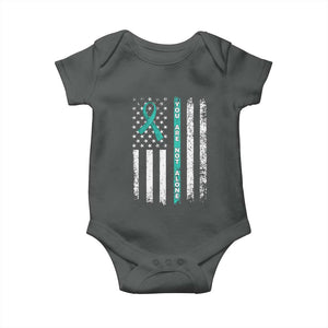 Sexual Assault Awareness Baby Onesie You Are Not Alone Ribbon Flag TS14 Dark Heather Print Your Wear